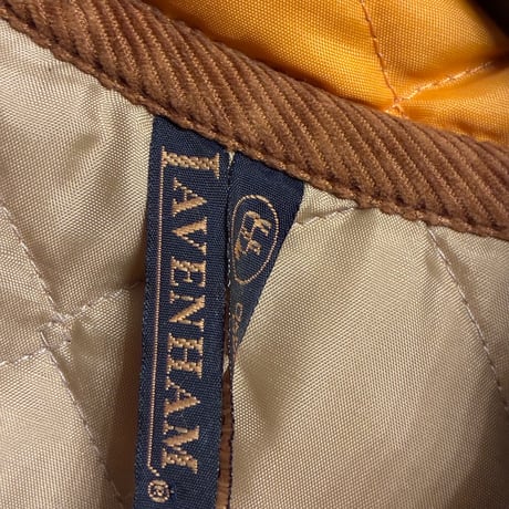 MADE IN ENGLAND製 LAVENHAM キルティングジャケット イエロー×ブラウン 36/48サイズ
