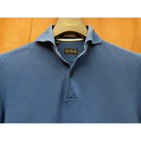【BEAMS 取り扱い】 MADE IN ITALY製 GUY ROVER 半袖鹿の子ポロシャツ ブルー XSサイズ