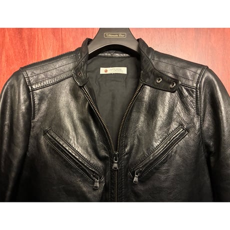 MADE IN KOREA製 The DUFFER of St. GEORGE 本革 ラムレザー シングルライダースジャケット ブラック