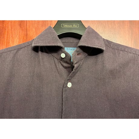 【BARNEYS NEWYORK 取り扱い】 MADE IN ITALY製 BARBA DANDYLIFE 長袖起毛コットンシャツ パープル 38-15サイズ
