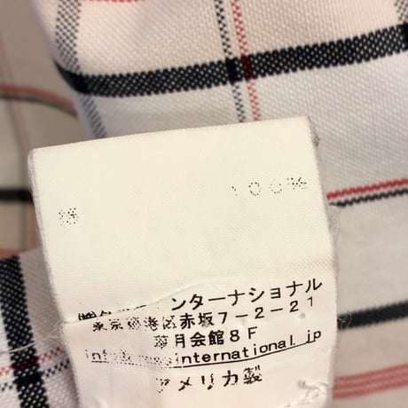 MADE IN USA製 THOM BROWNE チェック柄 長袖ボタンダウンオックスフォードシャツ ホワイト×マルチカラー 0サイズ