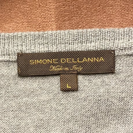 MADE IN ITALY製 SIMONE DELLANNA Vネックメリノウールセーター グレー Lサイズ