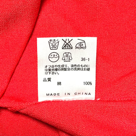 Calvin Klein レイヤード仕様Vネックコットンセーター レッド Mサイズ