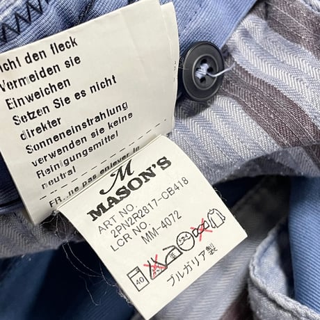 MADE IN BULGARIA製 MASON'S ウォッシュ加工スラックス ネイビー 44サイズ