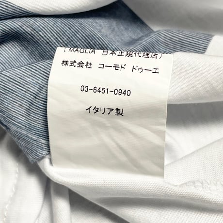 ★新品★ MADE IN ITALY製 MAGLIA 2025年AWモデル 「NAPOLI IN MAGLIA」 イタリア都市 プリント クルーネックTシャツ ホワイト×ナポリブルー M～XLサイズ