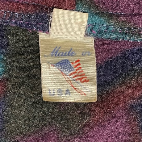 MADE IN USA製 Wyoming Wear ハーフジップPOLARTECフリーストレーナー パープル×グリーン Lサイズ
