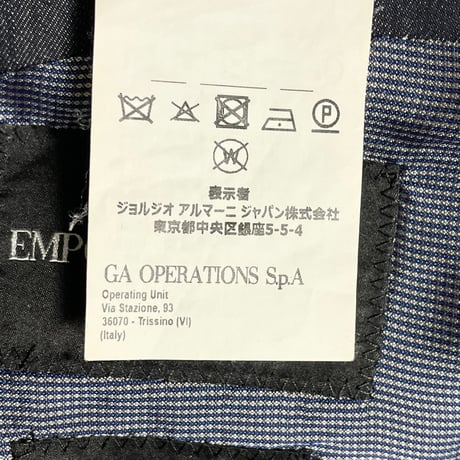 MADE IN BULGARIA製 EMPORIO ARMANI ストレッチブラックデニムスーツ ブラック 44サイズ