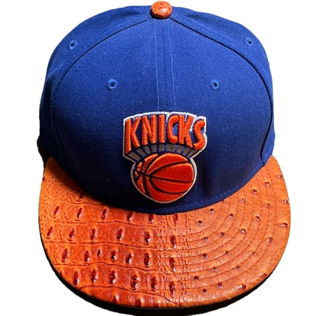 NEW ERA NEWYORK KNICKS HARDWOOD CLASSICS スナップバックベースボールキャップ ブルー×オレンジ MLサイズ