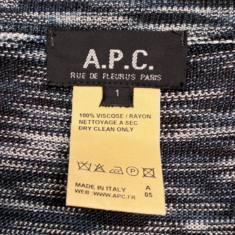 MADE IN ITALY製 A.P.C. レーヨンVネックセーター ネイビー 1サイズ | 