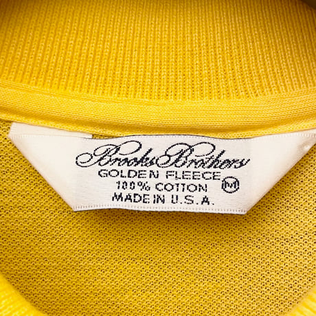 MADE IN USA製 Brooks Brothers GOLDEN FLEECE 半袖鹿の子ポロシャツ イエロー Mサイズ