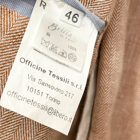 【BEAMS 取り扱い】 MADE IN ITALY製 Mr.Rick Tailor リネンテーラードジャケット オレンジ 46サイズ