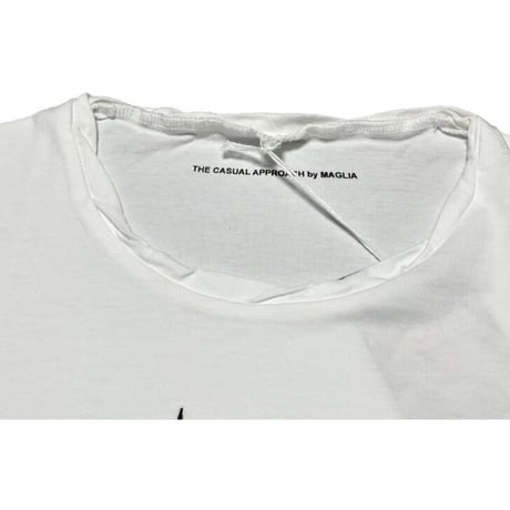 ★新品★ MADE IN ITALY製 MAGLIA「VIAGGIO」ロゴプリント クルーネックTシャツ ホワイト