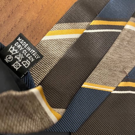 MADE IN ITALY製 Alessandro Masi レジメンタルストライプ柄シルクネクタイ マルチカラー