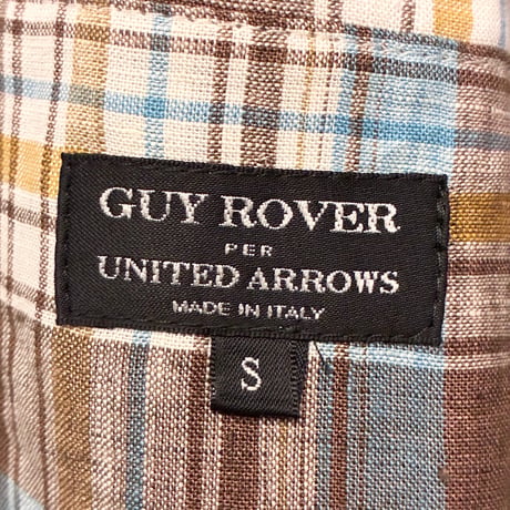 【UNITED ARROWS 取り扱い】 MADE IN ITALY製 GUY ROVER PER UNITED ARROWS チェック柄 リネン100％ テーラードジャケット マルチカラー Sサイズ