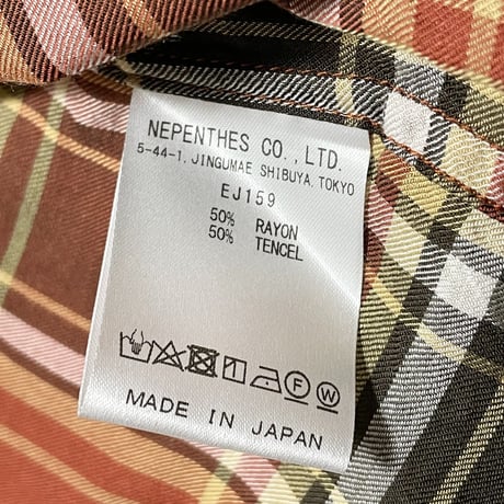MADE IN JAPAN製 Needles 長袖チェックシャツ ブラウン XSサイズ