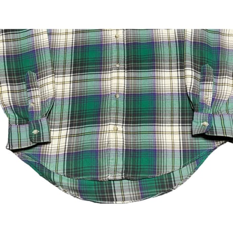 RALPH LAUREN CUSTOM FIT 長袖チェック柄シャツ グリーン Mサイズ