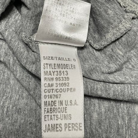 【TOMORROWLAND取り扱い】MADE IN USA製 STANDARD JAMES PERSE 長袖ラグランTシャツ グレー×ブロンド 0/Sサイズ