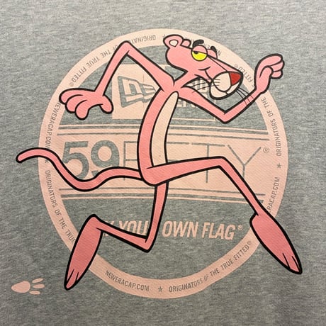 NEW ERA × The Pink Panther コラボレーション プリント入り プルオーバーパーカー グレー Sサイズ