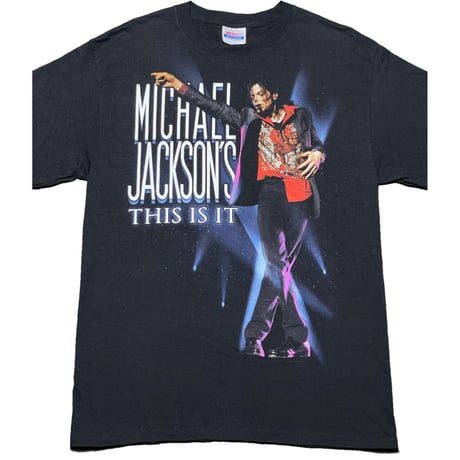 MICHAEL JACKSON THIS IS IT ユニバーサルミュージックタグ付きTシャツ Hanesボディ ブラック Mサイズ
