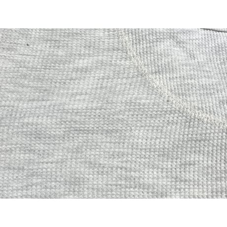 ▲訳あり商品▲【UNITED ARROWS取り扱い】MADE IN CANADA製 re・sei オーガニックコットンワッフル地ヘンリーネック半袖Tシャツ ライトグレー Mサイズ
