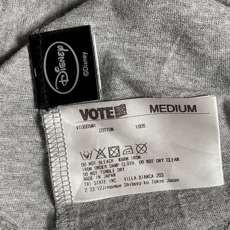 MADE IN JAPAN製 VOTE MAKE NEW CLOTHES × Disney Mickey ビックシルエットTシャツ グレー Mサイズ