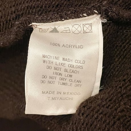 MADE IN MEXICO製 New York City Garments フルジップカーディガン ブラウン Sサイズ