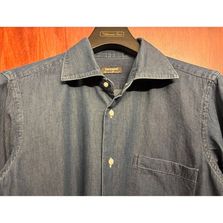 MADE IN ITALY製 Care label 長袖デニムシャツ インディゴ Mサイズ