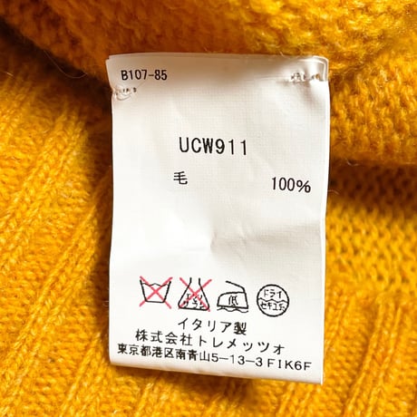 MADE IN ITALY製 air Jumper by SCAGLIONE Vネックウールセーター オレンジ Sサイズ
