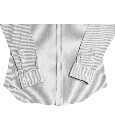 MADE IN JAPAN製 301 TRECHENTOUNO 長袖ニットストライプシャツ ブルー 50サイズ