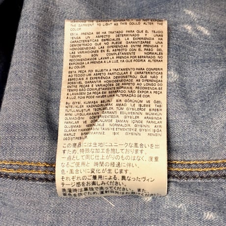 MADE IN ROMANIA製 DIESEL ダメージ加工 長袖デニムウエスタンシャツ ライトインディゴ Mサイズ