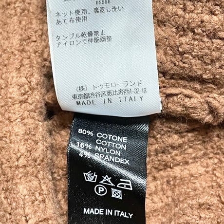 【TOMORROWLAND取り扱い】MADE IN ITALY製 roberto collina コットンハイネックニットセーター ブラウン 48サイズ