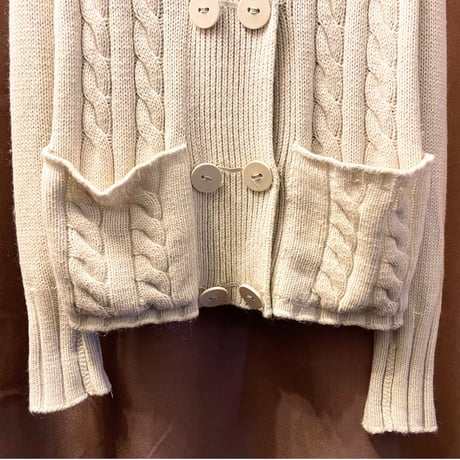 MADE IN ITALY製 SEE BY CHLOĒ ショールカラーケーブルニットカーディガン アイボリー 38サイズ
