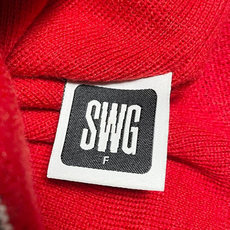 MADE IN JAPAN製 SWAGGER ポンポン付きニット帽 レッド Fサイズ