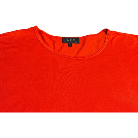 ▲訳あり商品▲ MADE IN FRANCE製 A.P.C. 半袖クルーネックTシャツ レッド 1サイズ