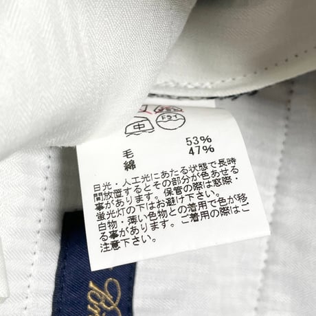 BROOKS BROTHERS MILANO 千鳥格子柄ウールコットンスラックス ブラック×ホワイト W29サイズ