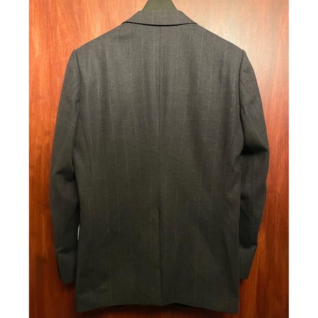 MADE IN ITALY製 Alfredo Rodina 生地使用 D'or Homme シャドーストライプ柄ウールテーラードジャケット グレー A6サイズ