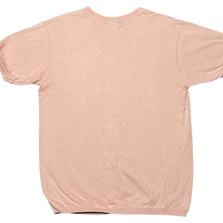 MADE IN USA製 Goodwear Vネック半袖リブTシャツ ピーチ Mサイズ