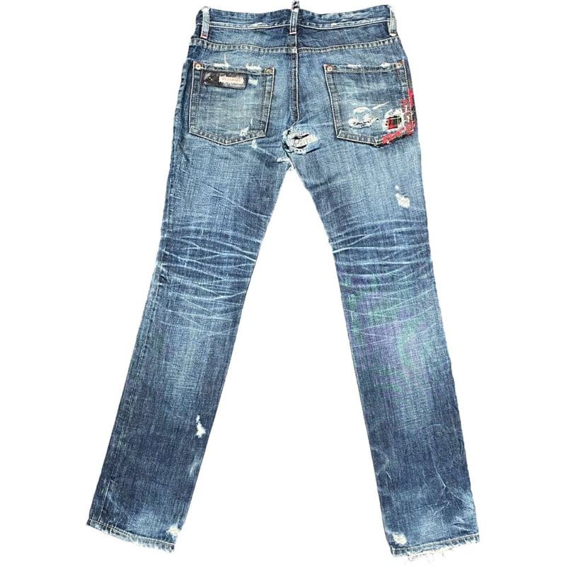 DSQUARED2 再構築 ダメージ加工 デニム ジーンズ サイズ46 DSQUARED2 (ディースクエアード) ダメージ加工 手縫いデザイン