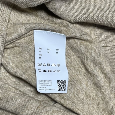 HUGO BOSS コットンVネックセーター ベージュ Mサイズ