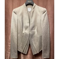 MADE IN ITALY製 ARMANI COLLEZIONI ノーカラージャケット シャンパンゴールド 38サイズ