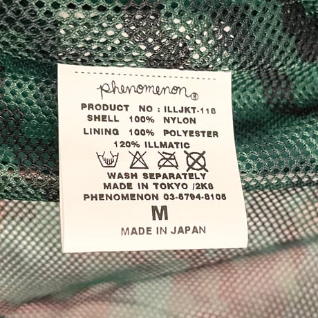 MADE IN JAPAN製 PHENOMENON 2008年モデル フルジップナイロンジャケット グリーン×ワインレッド Mサイズ