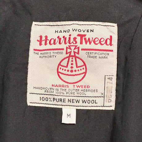 MADE IN UK製 90s Harris Tweed 切り替えウール ジレベスト マルチカラー Mサイズ