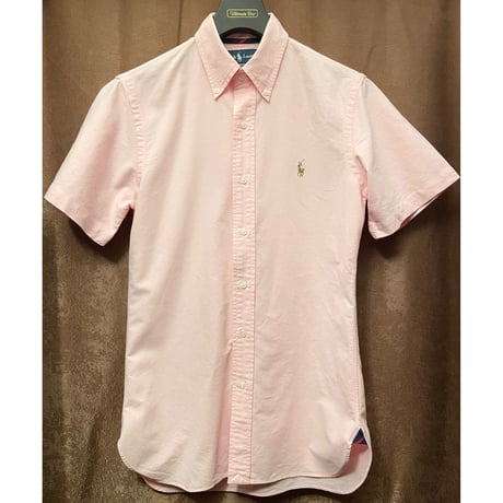 Ralph Lauren CUSTOM FIT 半袖ボタンダウンオックスフォードシャツ ピンク Sサイズ