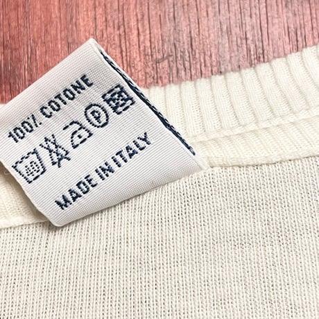 MADE IN ITALY製 gicipi クルーネックコットンセーター アイボリー 5サイズ