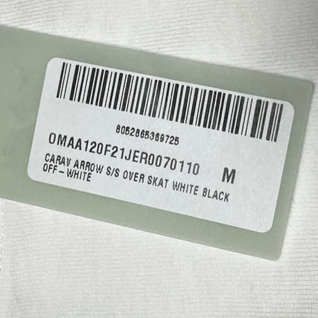 ★新品★ PORTUGAL製 2021-22FW OFF-WHITE Tシャツ CARAV ARROW S/S OVER SKAT WHITE BLACK OMAA120F21JER0070110