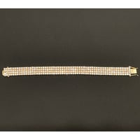 シルバー925製 ゴールドコーティング ジルコニアブレスレット ゴールド 幅1.4cm×21cm