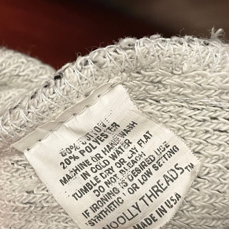 MADE IN USA製 WOOLLY THREADS WEST VIRGINIA UNIVERSITY パイルハイネックトレーナー グレー Lサイズ