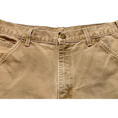 MADE IN USA製 Carhartt ダック地ペインターハーフパンツ ブラウン W31-L34サイズ