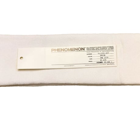 ☆タグ付き新古品☆ PHENOMENON チューブソックス ホワイト×グリーン Fサイズ