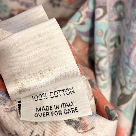 MADE IN ITALY製 Alessandro Gherardeschi 総柄 長袖シャツ マルチカラー XSサイズ